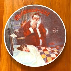 1986 Deer Santa Claus Norman Rockwell Plate